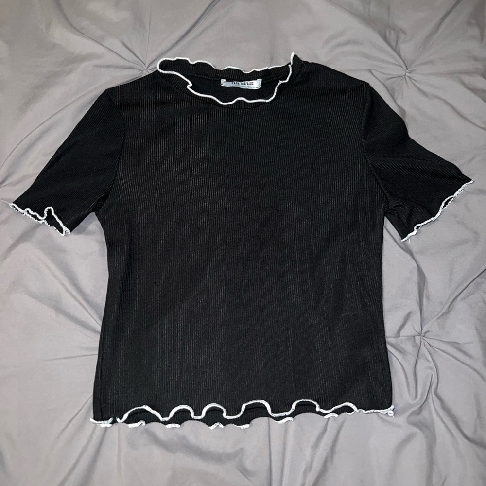 Zara Lettuce Trim Crop Top
